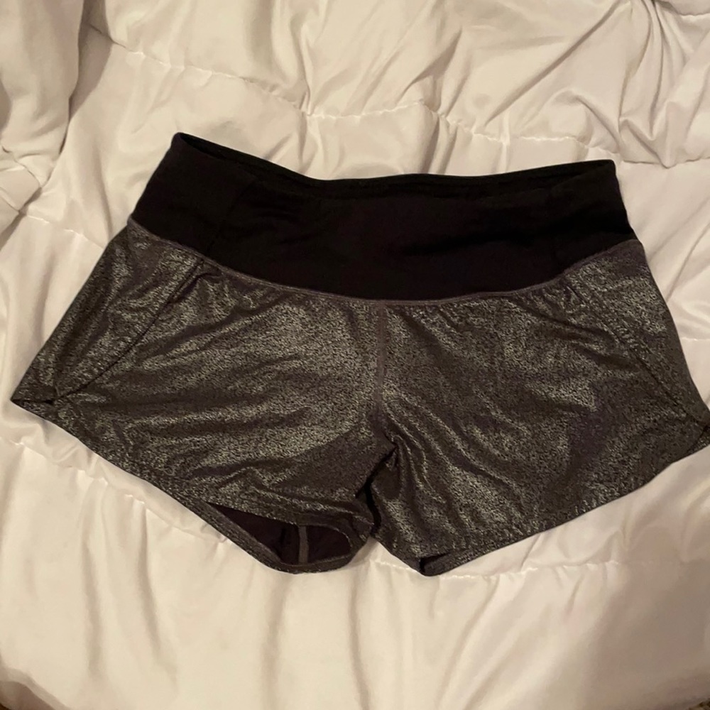 Lululemon gray sparkled shorts mid rise